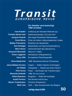 cover image of Transit 50. Europäische Revue